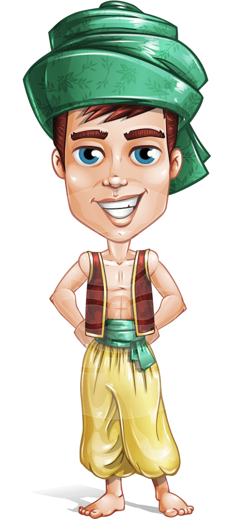 Amir The Sand Prince - Arab Prince Cartoon Character (691x1060), Png Download