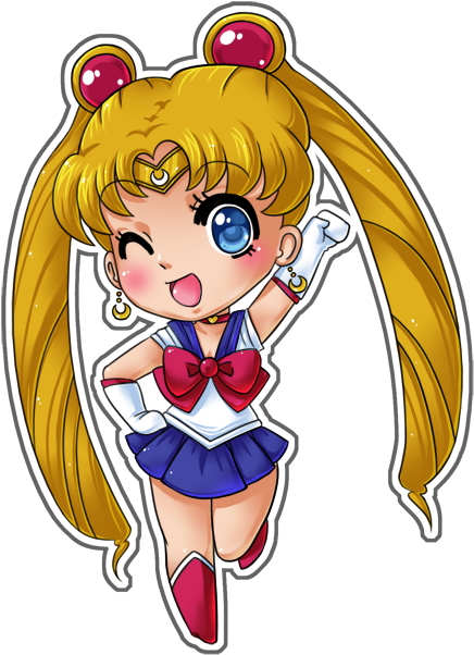 Png Image - Sailor Moon Serena Chibi (455x609), Png Download