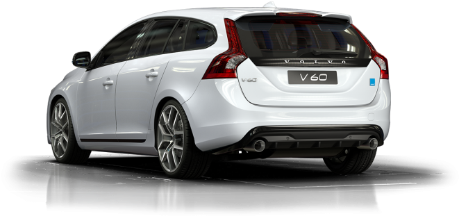 Icewhite V60 Back Zps236ecdc7 - Volvo V60 Polestar White (1024x478), Png Download
