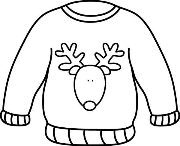 Vector Library Library Collection Of Black And White - Sweater Clipart Black And White (600x486), Png Download