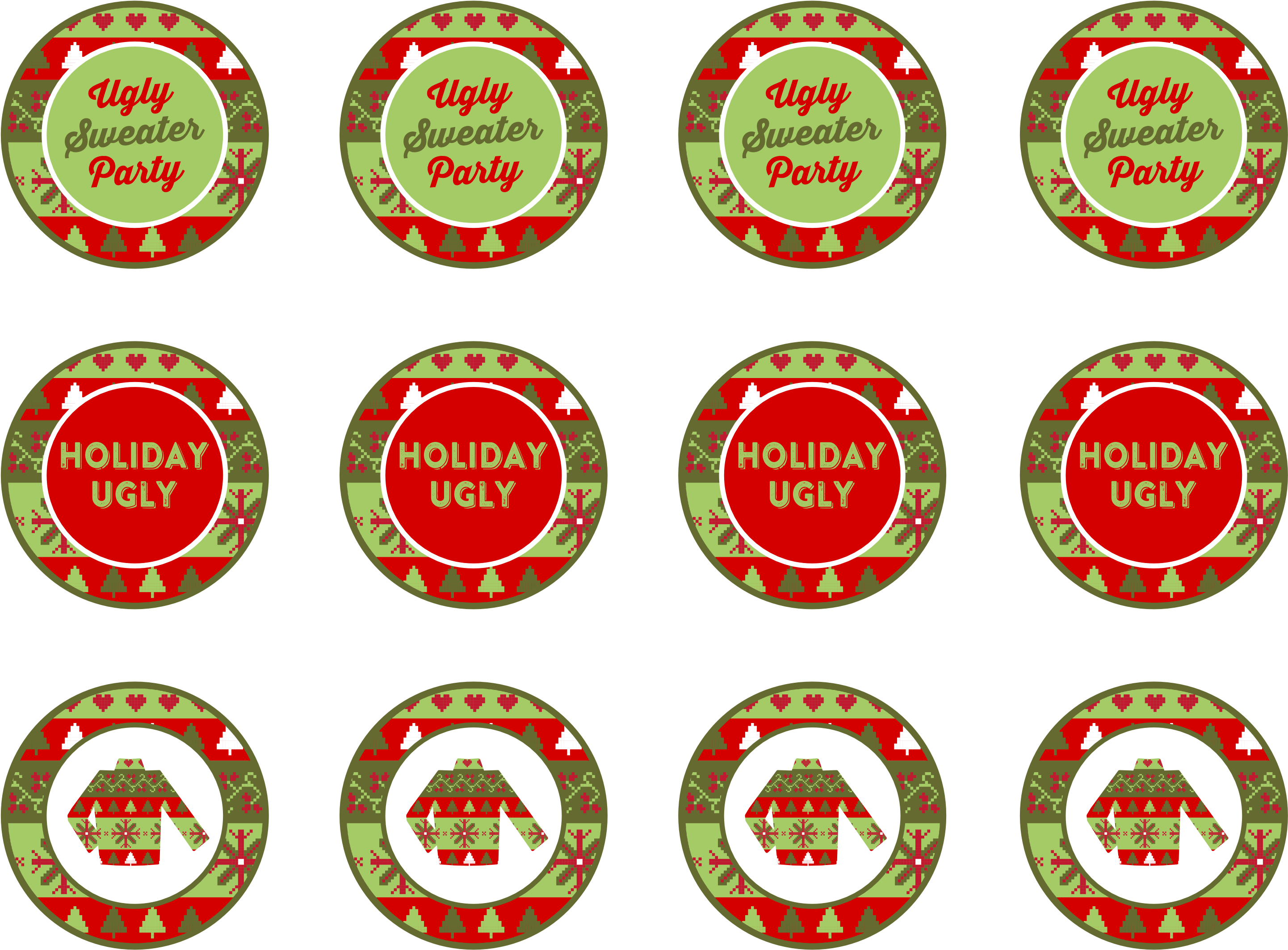 Png Library Library Free Party Printables Catch My - Ugly Christmas Sweater Printables (3300x2550), Png Download