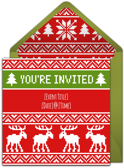 Free Christmas Party Invitation With A Holiday Sweater - Triangle (650x650), Png Download