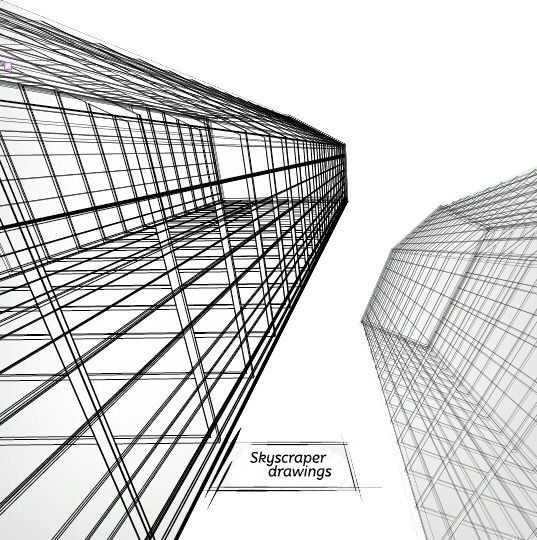 Miyazaki Drawing Architecture - Skyscraper Architectural Drawings (537x540), Png Download