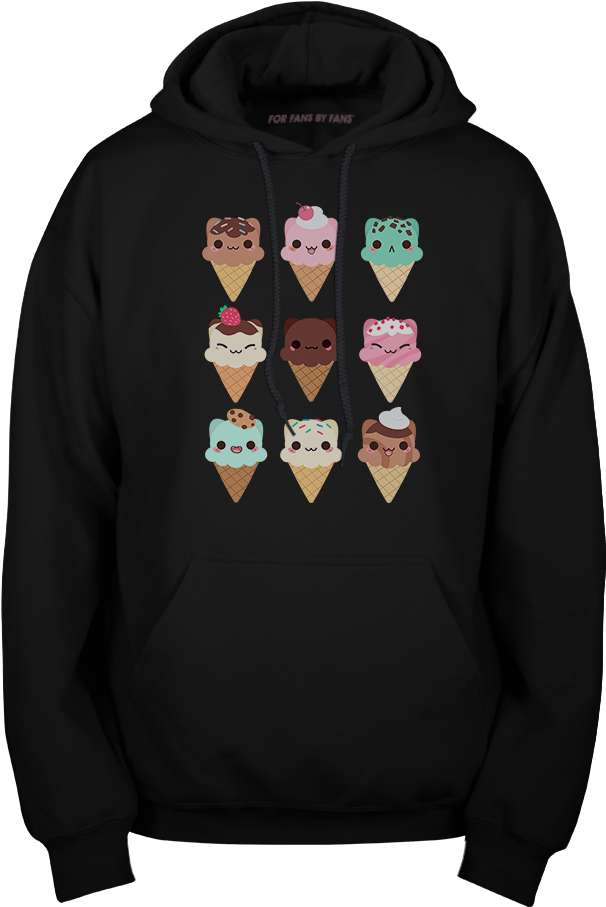 For Fans By Fans - Best Gift - Ice Cream Kittens Hoodie/t-shirt/mug Black/navy/pink/white (1000x1000), Png Download