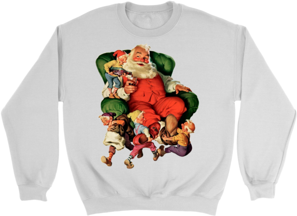 Christmas Hoodie Santa Claus - Norman Rockwell Christmas Desktop (600x600), Png Download