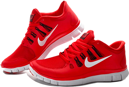 Raider Runners - Nike Free 5.0 Red (521x347), Png Download