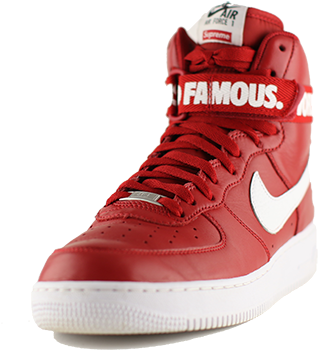 Nike Air Force One High "red Supreme" - Air Force Supreme Png (600x401), Png Download
