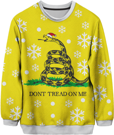 22 Ugly Christmas Sweaters That Sum Up The Ugliness - Don T Tread On Me (600x600), Png Download