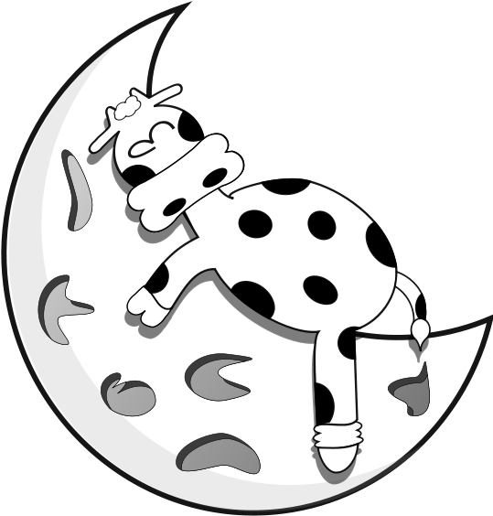 Vaca En La Luna Clipart Png (556x600), Png Download