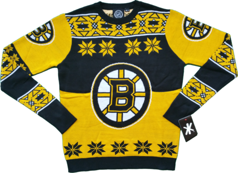 Boston Bruins Big Logo Ugly Christmas Sweater - Oakland Athletics Mlb Genuine Merchandise Mens Christmas (480x349), Png Download