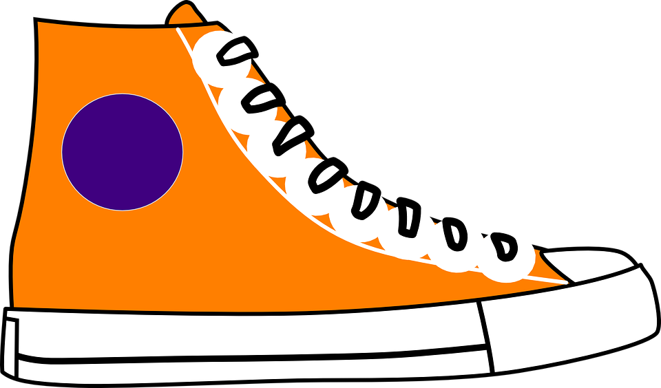 Download Clipart Nike Running Shoes Cartoon Jordan Shoe Pencil - Orange  Converse Shoes Clipart PNG Image with No Background 