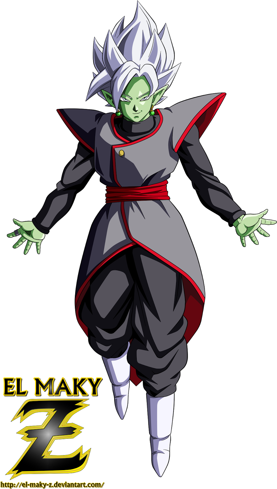 Lineart Merged Zamasu - Dragon Ball Fighterz Fused Zamasu (916x1600), Png Download