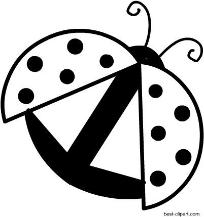 Black And White Image Of A Ladybug Ready To Fly, Free (450x450), Png Download