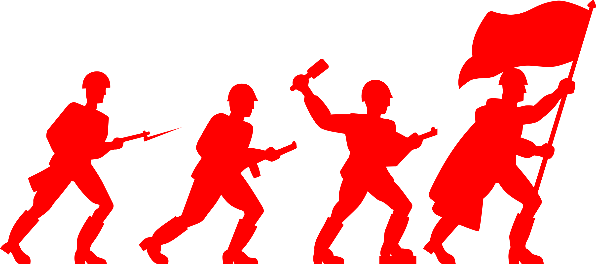 Soldiers Clipart Ww2 Soldier - Red Soldier Clipart (2400x1064), Png Download