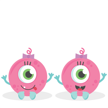 Twin Baby Girl Monsters Svg Scrapbook Cut File Cute - Monster Baby Png (432x432), Png Download