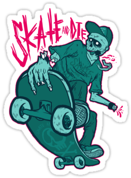 Skate - Skate Or Die Sticker (375x360), Png Download