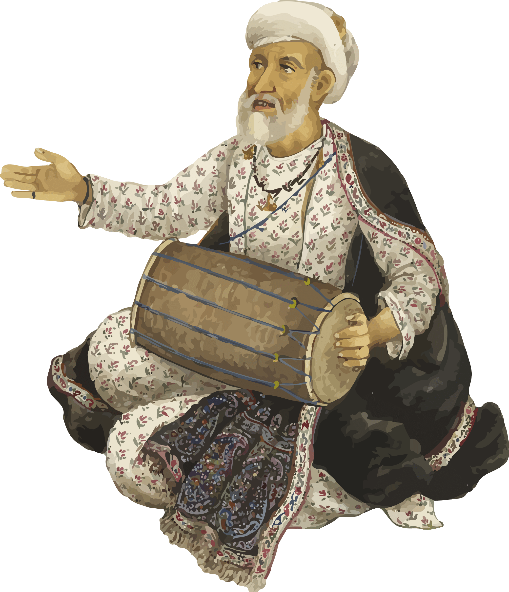 Indian Painting Mughal Painting Music Percussion - Mughal Painting (644x750), Png Download