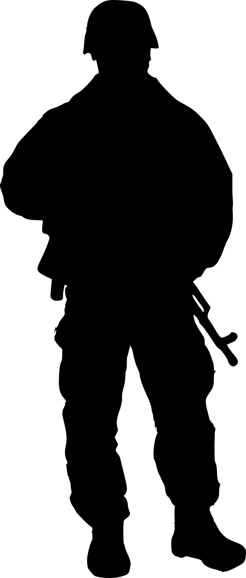 Free Download - Silhouette Png Black And White Soldier Png (853x2000), Png Download