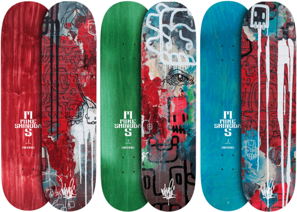 Connected Triptych Skate Deck Set - Mike Shinoda (600x600), Png Download