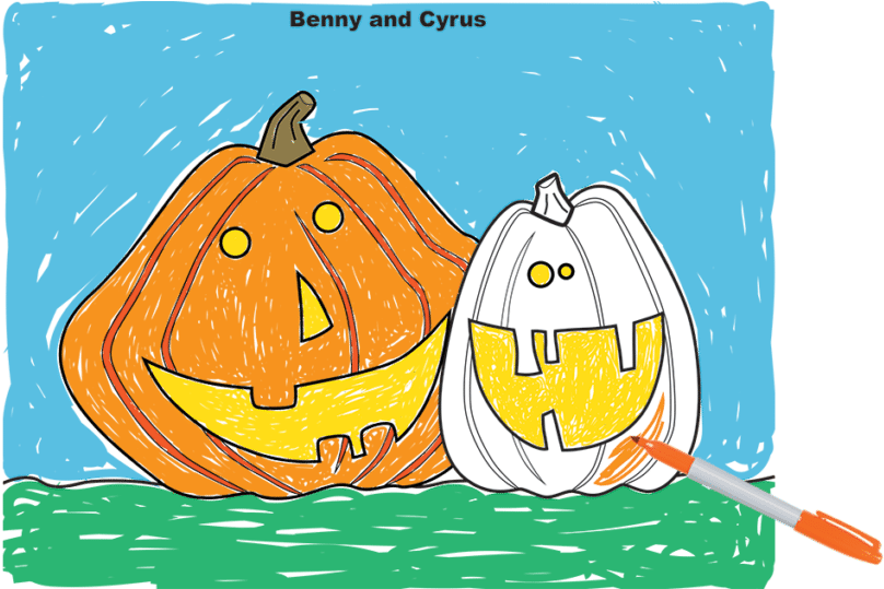Halloween Craft Project Coloring Page - Pumpkin (1024x538), Png Download