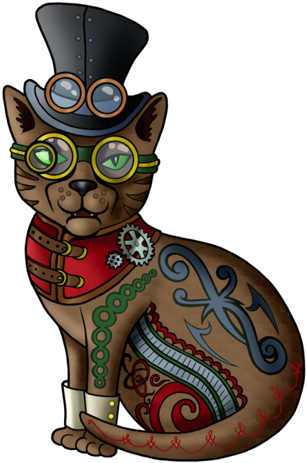 Animated Catbot Mkiii - Cartoon Steam Punk Cats (484x700), Png Download