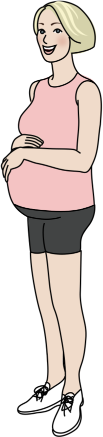 Blonde Bob Pregnant Woman - Standing (1000x1000), Png Download