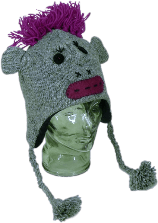 Mrs Monster Hat Zebra Hat - Knit Cap (645x806), Png Download