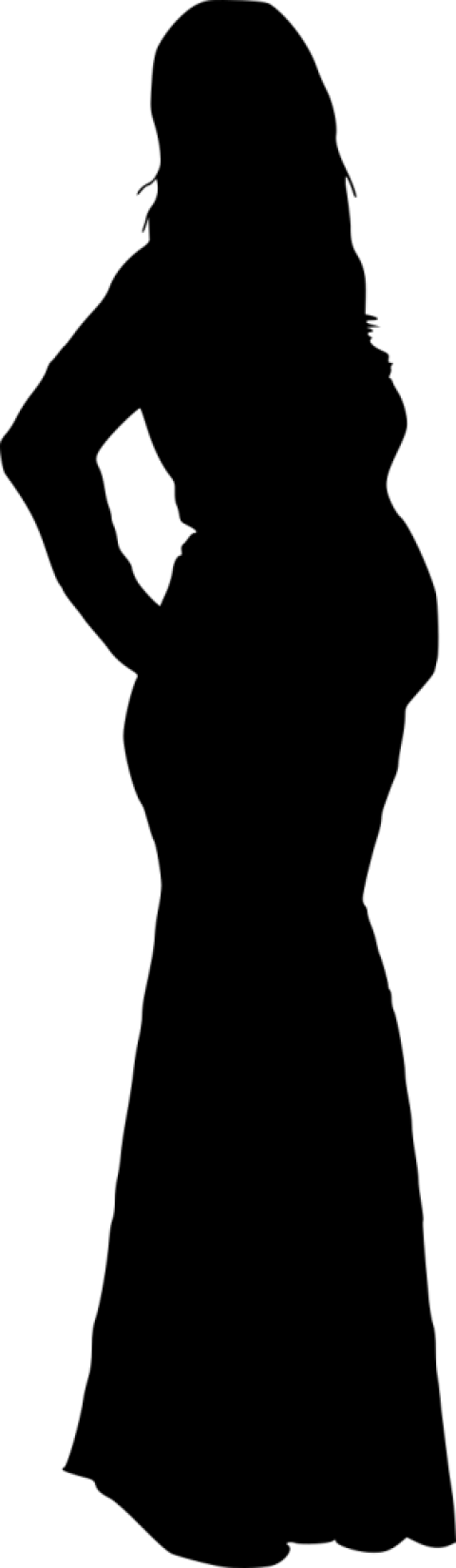 Free Png Pregnant Woman Silhouette Png Images Transparent - Portable Network Graphics (480x1650), Png Download
