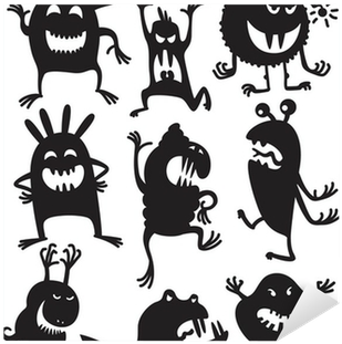 Monster Silhouette Png Download - Siluetas Monstruos (400x400), Png Download