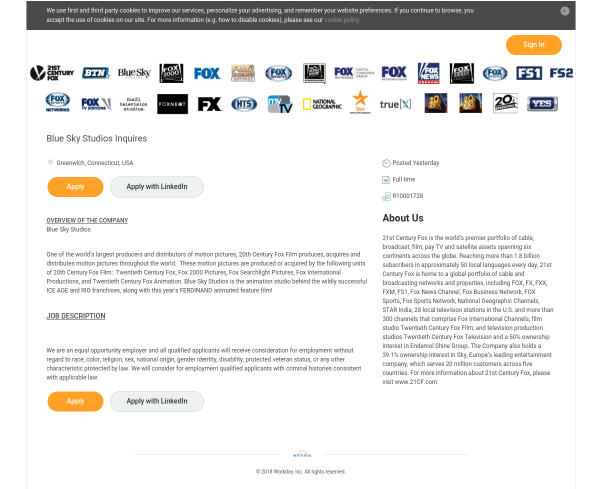 Blue Sky Studios Inquires - 21st Century Fox (600x900), Png Download