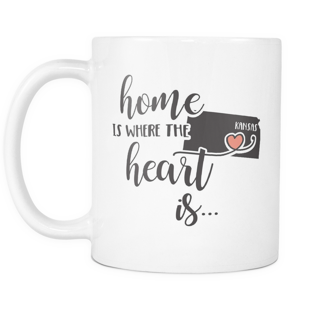Kansas State Coffee Mug 11oz White - California State Heart (1024x1024), Png Download
