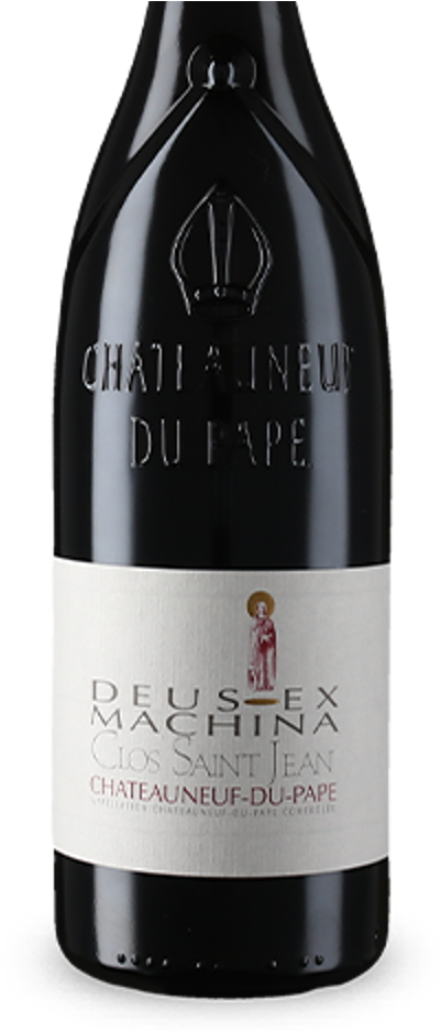 Clos Saint Jean Châteauneuf Du Pape Deus Ex Machina - Glass Bottle (400x1000), Png Download