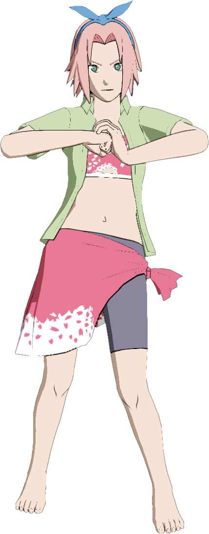 Naruto Storm Revolution New Pre-order Summer Girls - Naruto Storm 4 Sakura Summer (429x1097), Png Download