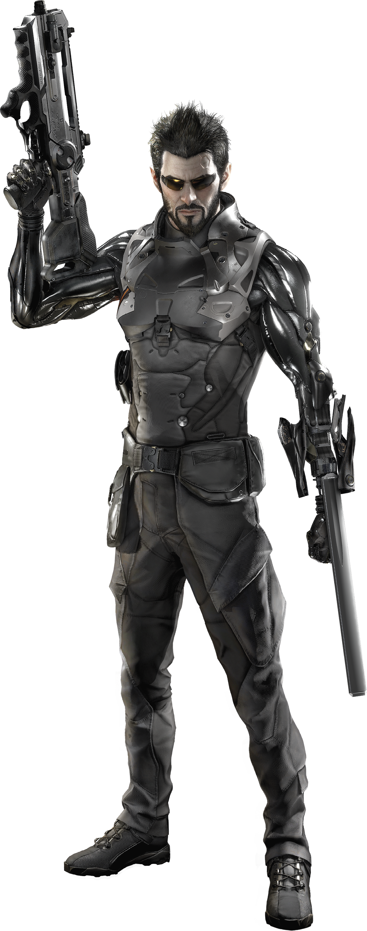 Adam Jensen - Deus Ex Mankind Divided Character (1172x2968), Png Download