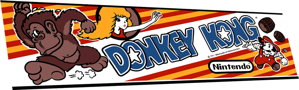 Donkey Kong Marquee - Tin Sign Donkey Kong Arcade Shop Game Room Marquee (1024x305), Png Download
