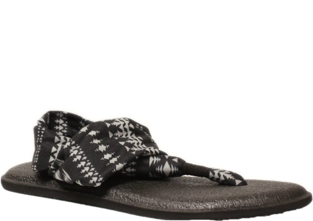 Women's Sanuk Yoga Sling 2 Prints 1015889 Black/natural - Flip-flops (640x640), Png Download