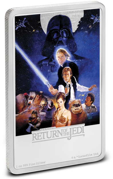 The Star Wars Return Of The Jedi 1oz Silver Poster - Wars Return Of The Jedi (1024x683), Png Download