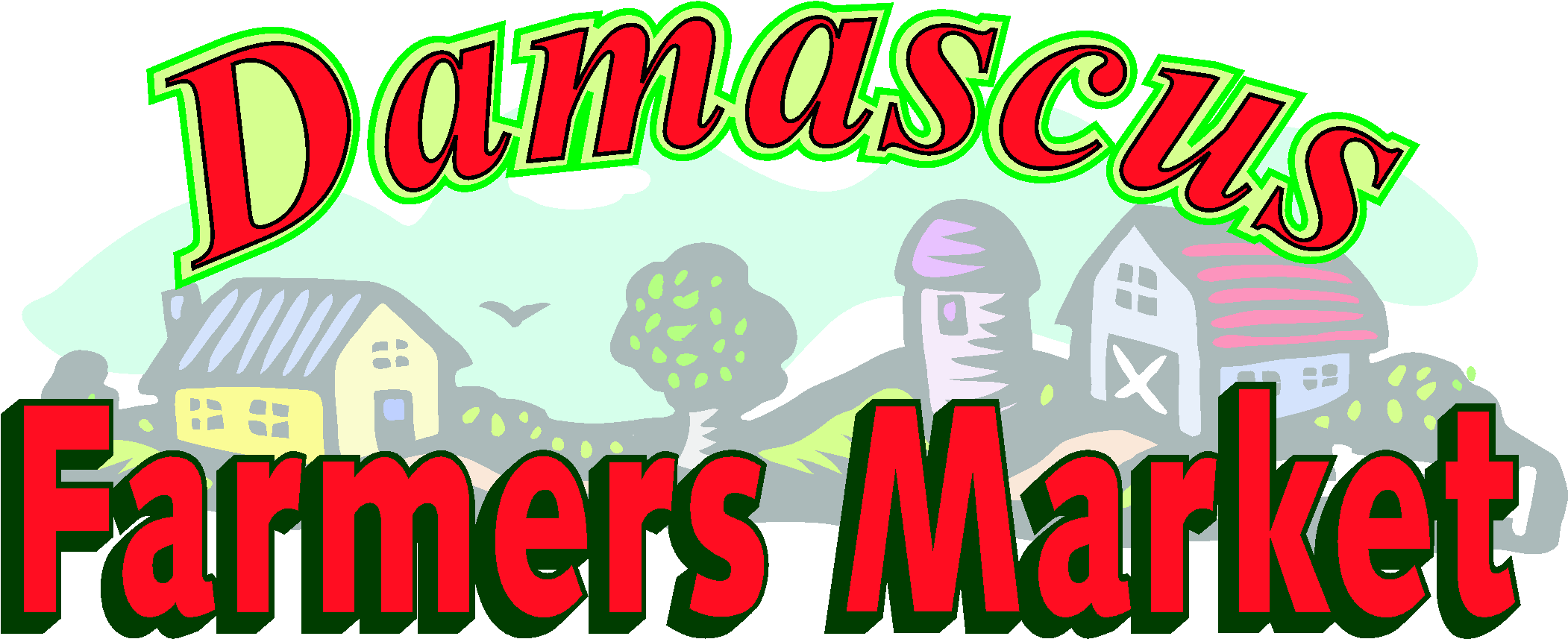Damascus Farmers Market Logo - Happy Valley Farmers Market (2306x991), Png Download