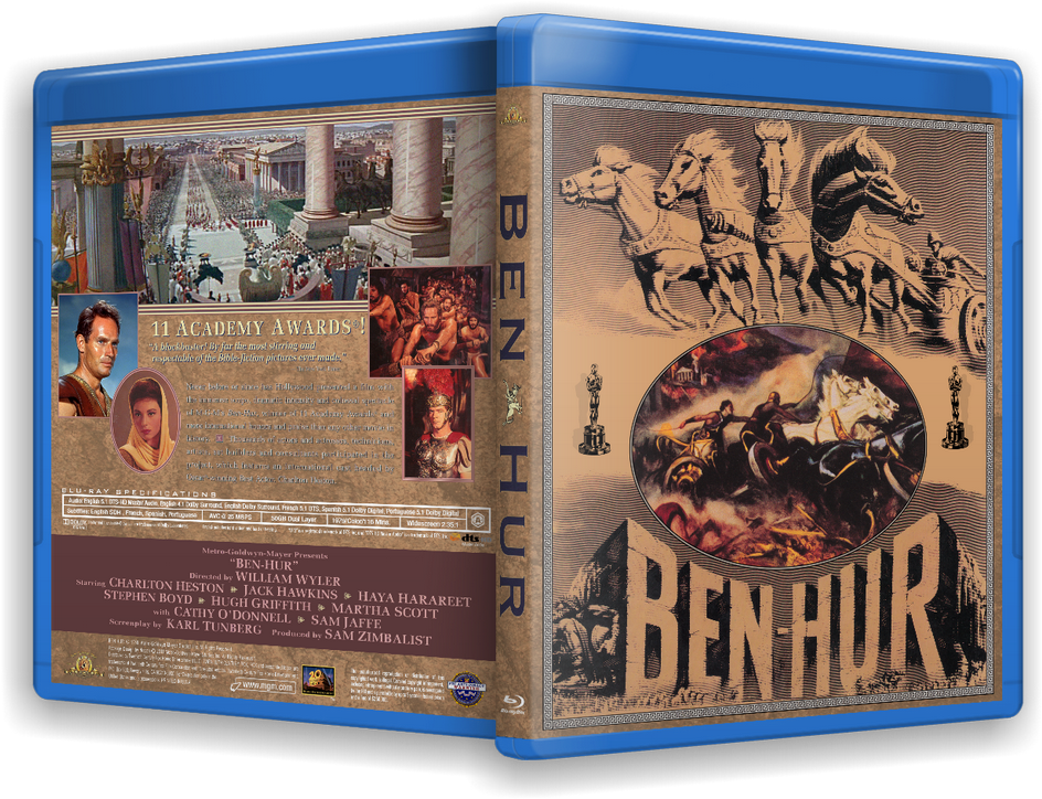 This Image Has Been Resized - Ben Hur Blu Ray Cover Custom (1023x768), Png Download