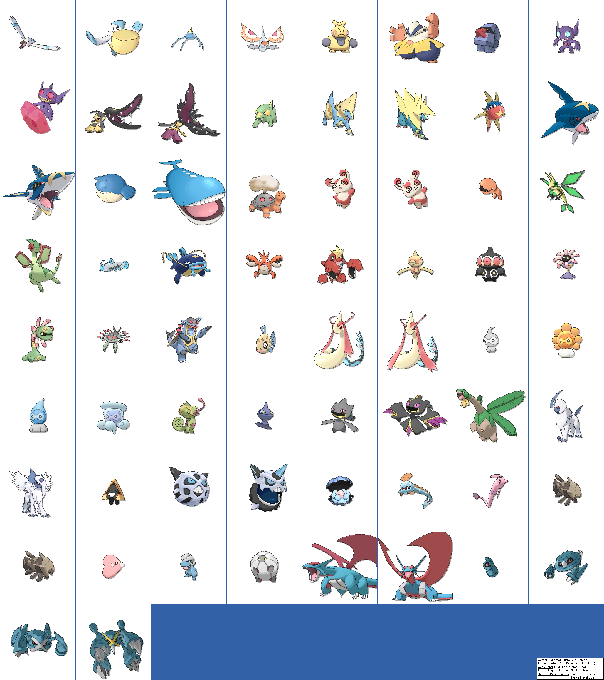The Spriters Resource - Pokemon Ultra Sun And Moon Pixel Sprites (2057x2314), Png Download