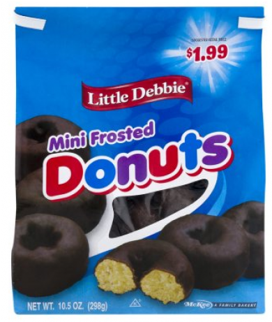 Little Debbie Mini Frosted Donuts - Little Debbie Mini Frosted Donuts - 10.5 Oz Bag (736x460), Png Download