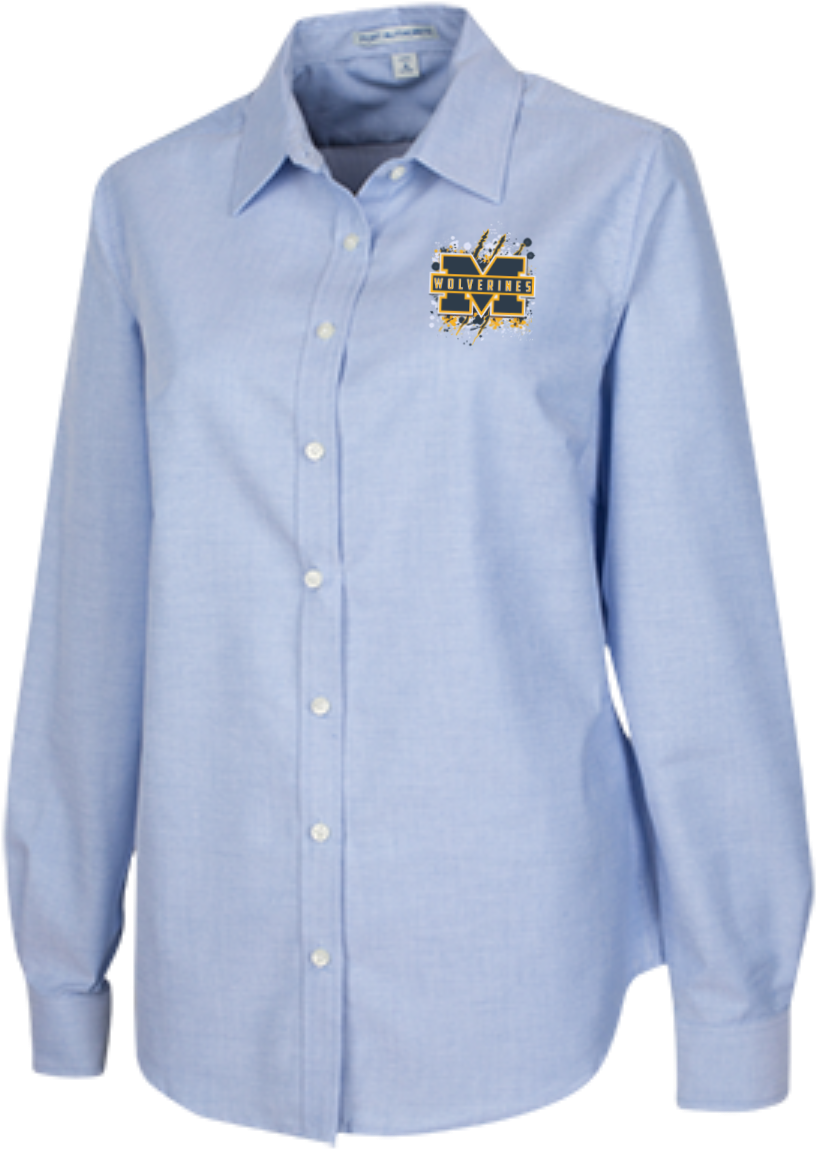 Michigan Wolverines Splatter Logo Ladies' Long Sleeve - Long-sleeved T-shirt (1155x1155), Png Download