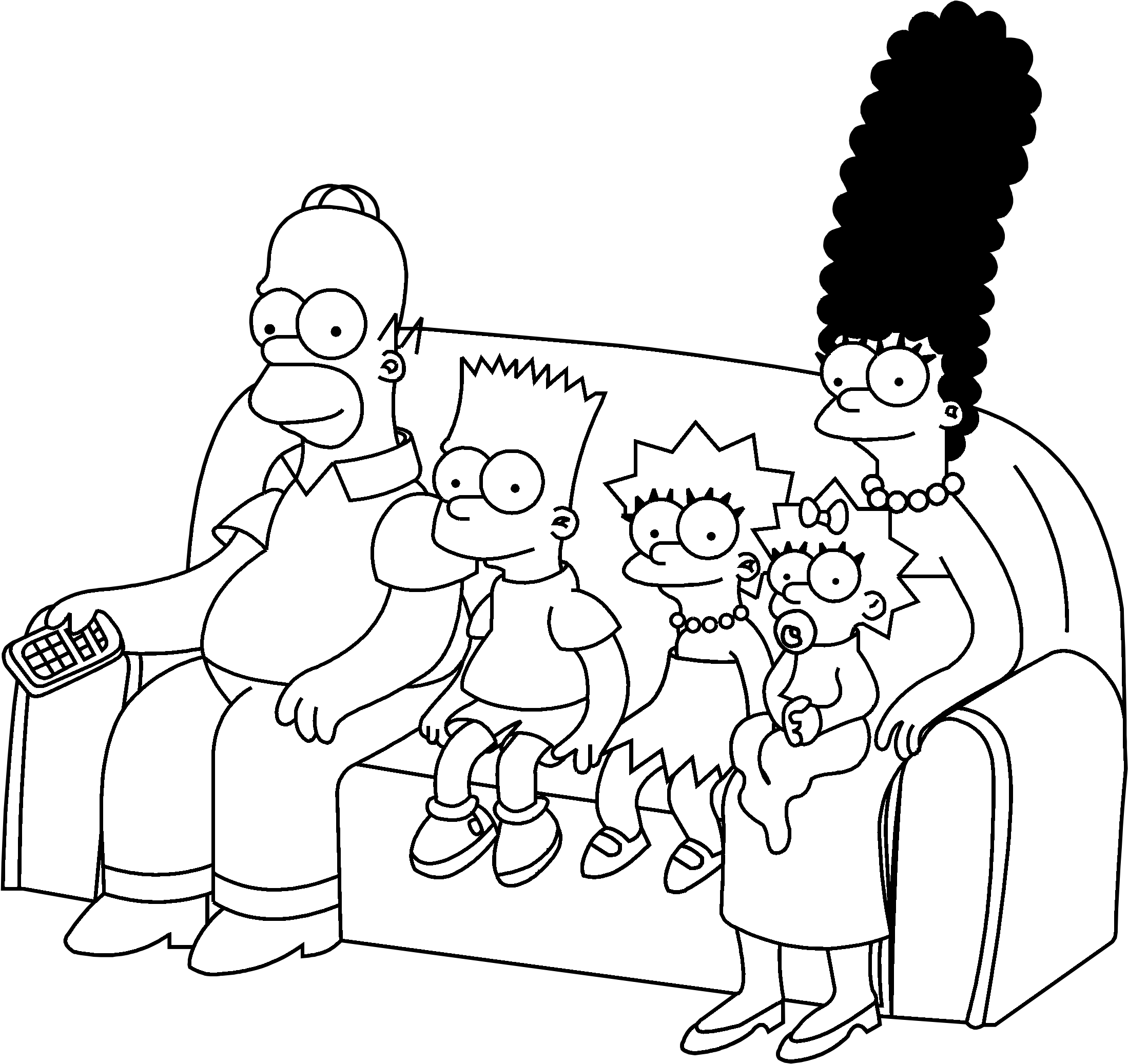 The Simpsons Logo Black And White - Simpsons Black And White (2400x2400), Png Download