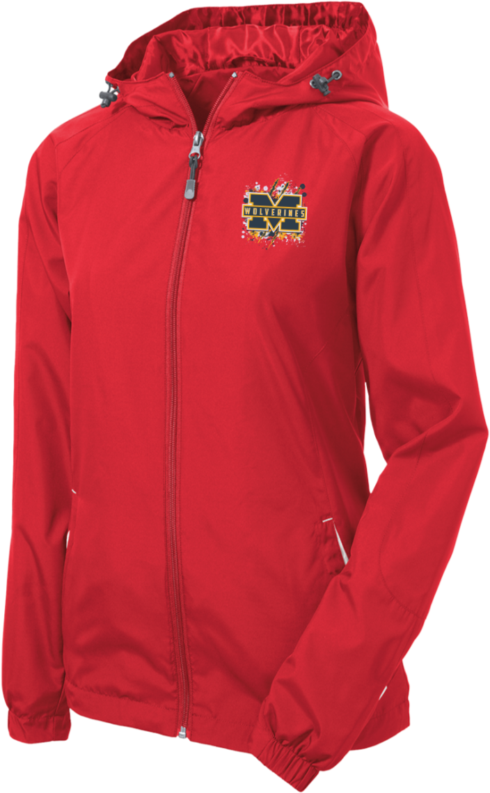 Michigan Wolverines Splatter Logo Ladies Jersey-lined - Lst76 Sport Tek (1155x1155), Png Download