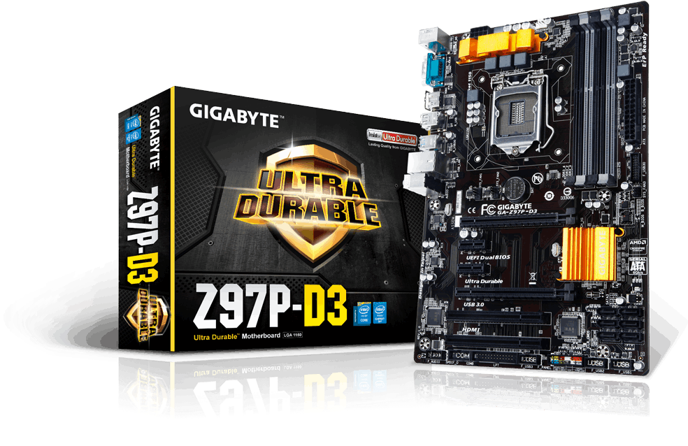 Ga Z97p D3 - Gigabyte Ga-z97p-d3 Atx Motherboard - Lga1150 Socket (1000x698), Png Download