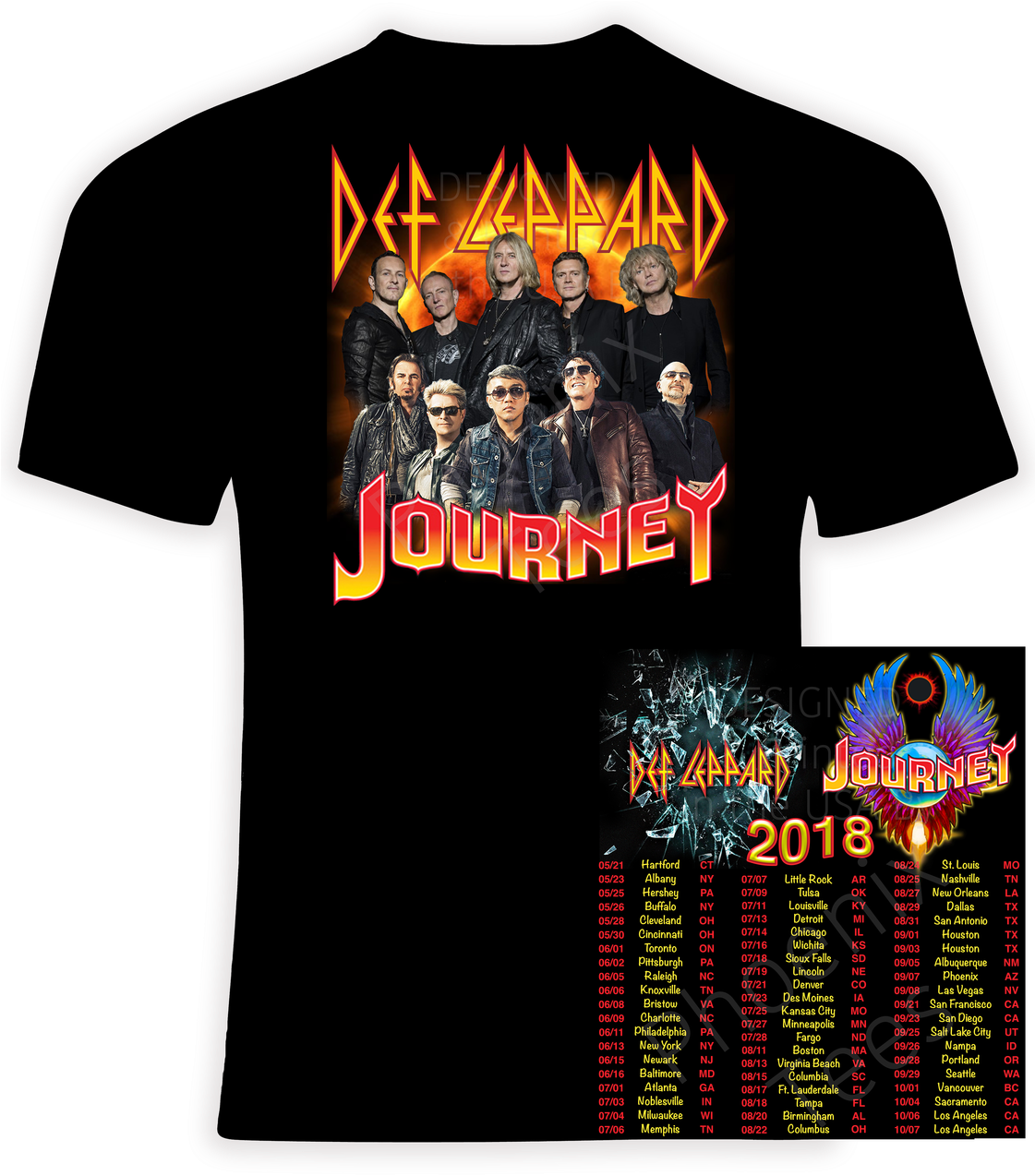Def Leppard And Journey 2018 Concert Tour (1120x1280), Png Download