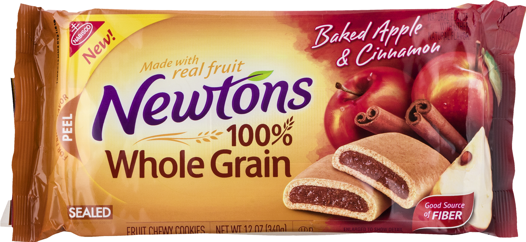 Nabisco Newtons 100% Whole Grain Baked Apple & Cinnamon - Nabisco Newtons Triple Berry Chewy Cookies (1800x1800), Png Download