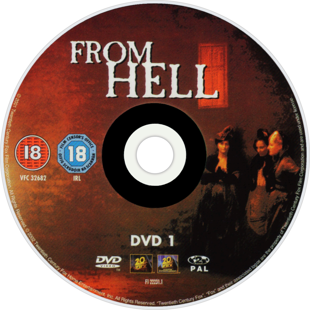 From Hell Dvd Disc Image - Hell (2001) (1000x1000), Png Download