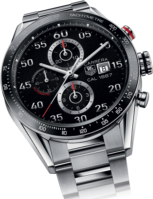 Tag Heuer - 2015 Date With Gift Silver Belt Automatic Mechanical (544x689), Png Download