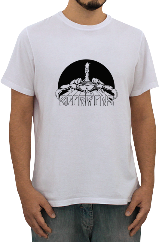 Camiseta Camiseta Scorpions De C4ssicos Do Rockna - Drawing (800x800), Png Download